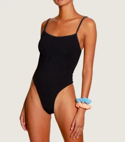 Hunza G: Pamela Scoop Neck One Piece - Black