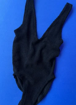 Hunza G: Sadie Plunge One Piece - Black