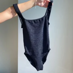 Hunza G: Square Neck One Piece - Black