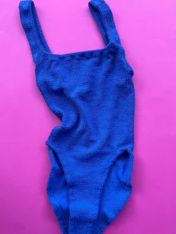 Hunza G: Square Neck One Piece - Royal Blue