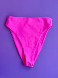 Jade Swim: Incline High Waisted Cheeky Bikini Bottom - Hot Pink