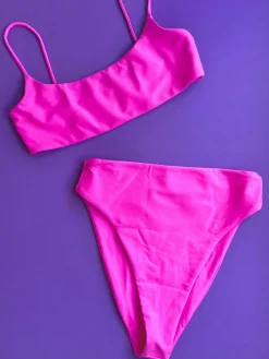 Jade Swim: Muse Thin Strap Bikini Top - Hot Pink