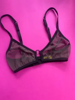 Kayleigh Peddie: Evan Mesh Bra with Rings - Charcoal