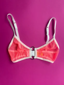 Kayleigh Peddie: Evan Mesh Bra with Rings - Guava