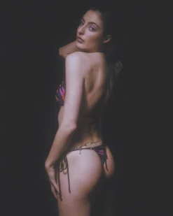 Kayleigh Peddie: Teagan Tie Side Thong Bikini Bottom - Neon Zebra