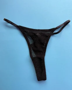 KissKill: Tatiana Adjustable Fishnet Thong - Black
