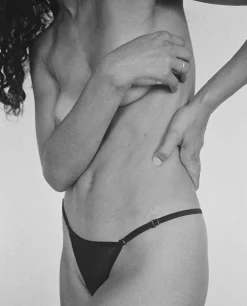 Kye Intimates: Daily Mesh Adjustable String Brief - Black