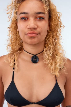 La Fille d'O: Can Thrill Triangle Bikini Top - Black