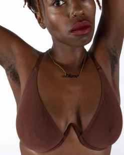 La Fille d'O: Fast Girls Mono Wire V Bra - Chocolate