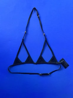 Marika Vera: Liza Mini Ouvert Triangle Halter Top - Black