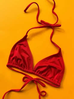 Nu Swim: EXCLUSIVE Drip Tie Bikini Top - Lobster