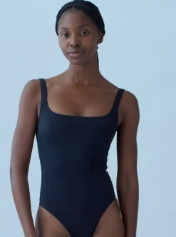 Nu Swim: Pistachio Scoop Back One Piece - Black