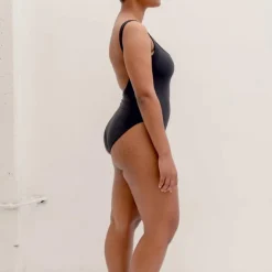 Nu Swim: Pistachio Scoop Back One Piece - Black