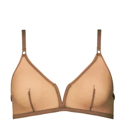 Ownbrown: Plunge V Wire Mesh Bra - Amani