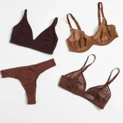 Ownbrown: Plunge V Wire Mesh Bra - Yemoya
