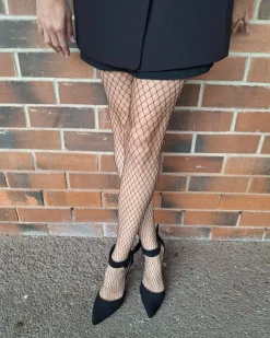 Pretty Polly: Large Fishnet Tights - Black