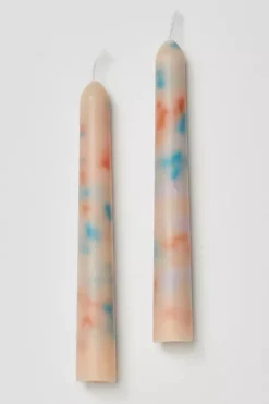 Ri-Ri-Ku: Drip Taper Candle - Peach