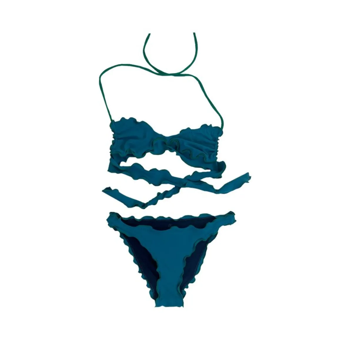 Sherris: Lina Cinched Bandeau Bikini Top - L, XL