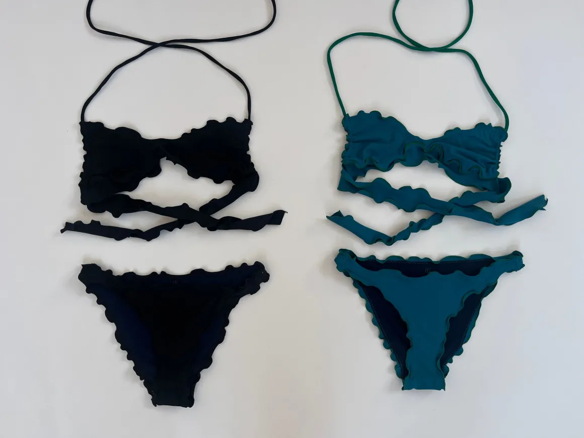 Sherris: Lina Cinched Bandeau Bikini Top - L, XL