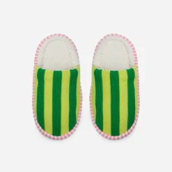 Verloop: Super Stripe Slide Slippers - Lime Green