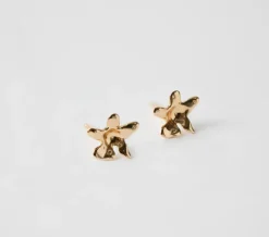 Wolf Circus: Miniature Flower Stud Earrings - 14K Gold Plated