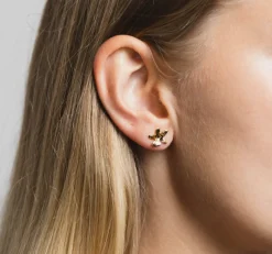 Wolf Circus: Miniature Flower Stud Earrings - 14K Gold Plated