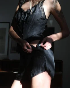 Work of Fiction: Faye Silk Habotai Tap Pant - M, Last One!