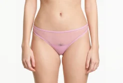 Yasmine Eslami: Jeanne Basic Mesh Thong - Mauve