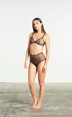 Yasmine Eslami: Jeanne High-Waisted Brief - Black