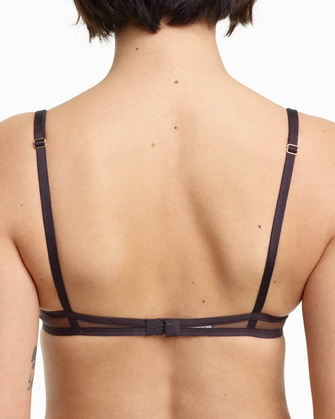 Yasmine Eslami: Jeanne Mesh Underwire Bra - Espresso