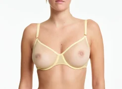 Yasmine Eslami: Jeanne Mesh Underwire Bra - Sunny