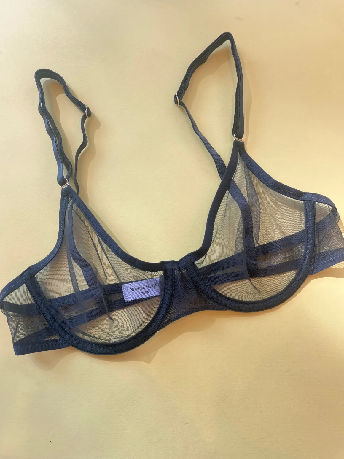 Yasmine Eslami: Jeanne Mesh Underwire Bra - Black Forest