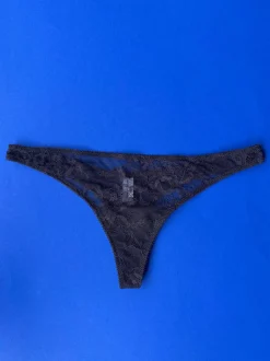 Yasmine Eslami: Louise Flower Lace Thong - Ristretto