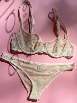 Yasmine Eslami: Louise Lace Balcony Bra - Sand