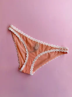 Yasmine Eslami: Tamara Flower Mesh Lace Panty - Orange Blossom