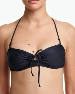 Yasmine Eslami: Zoia Bandeau Bikini Top - Black